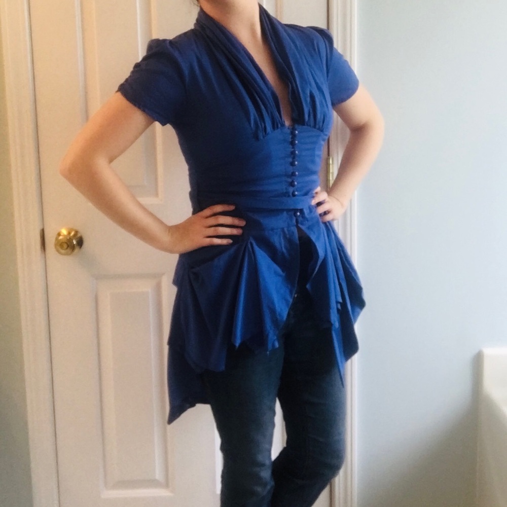 Long Tiered and Ruched Top